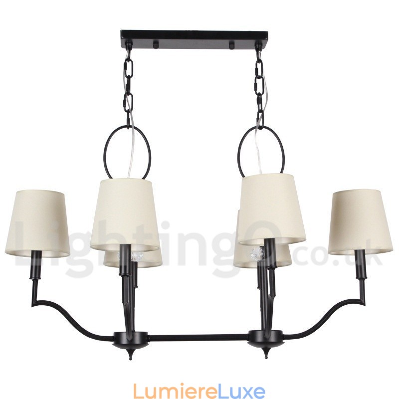 Lustre contemporain moderne à 6 lumières de style bougie
