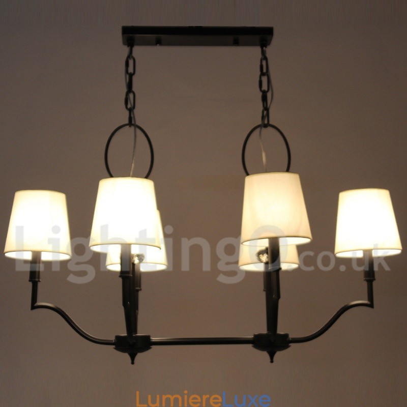 Lustre contemporain moderne à 6 lumières de style bougie