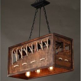 Lustre en bois minimaliste