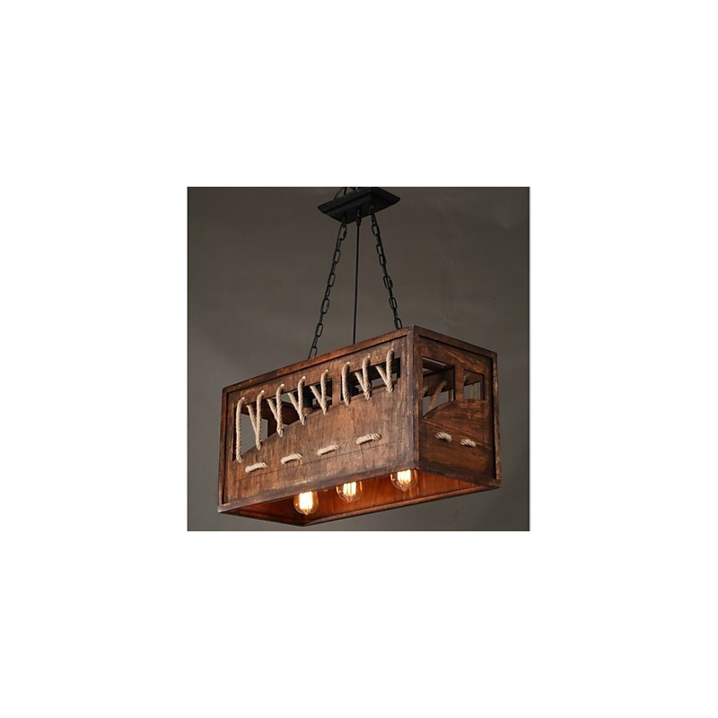 Lustre en bois minimaliste