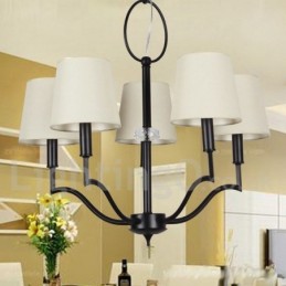 Lustre contemporain moderne à 5 lumières de style bougie