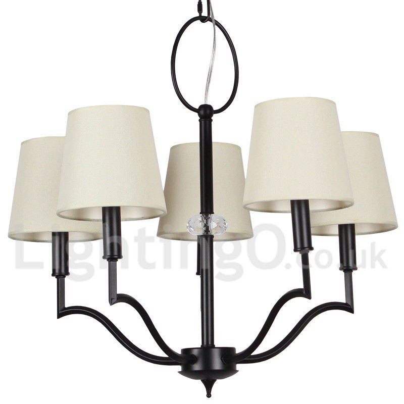 Lustre contemporain moderne à 5 lumières de style bougie