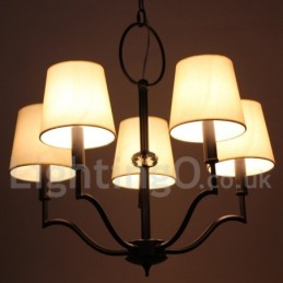 Lustre contemporain moderne à 5 lumières de style bougie