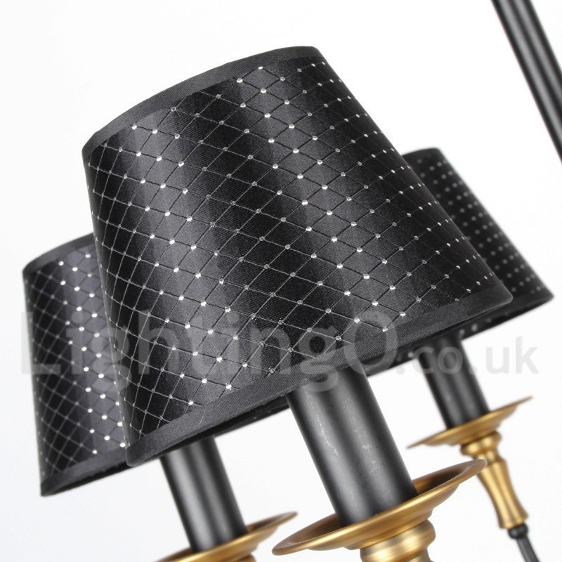 Lustre rétro rustique à 12 lumières, style bougie à 2 niveaux