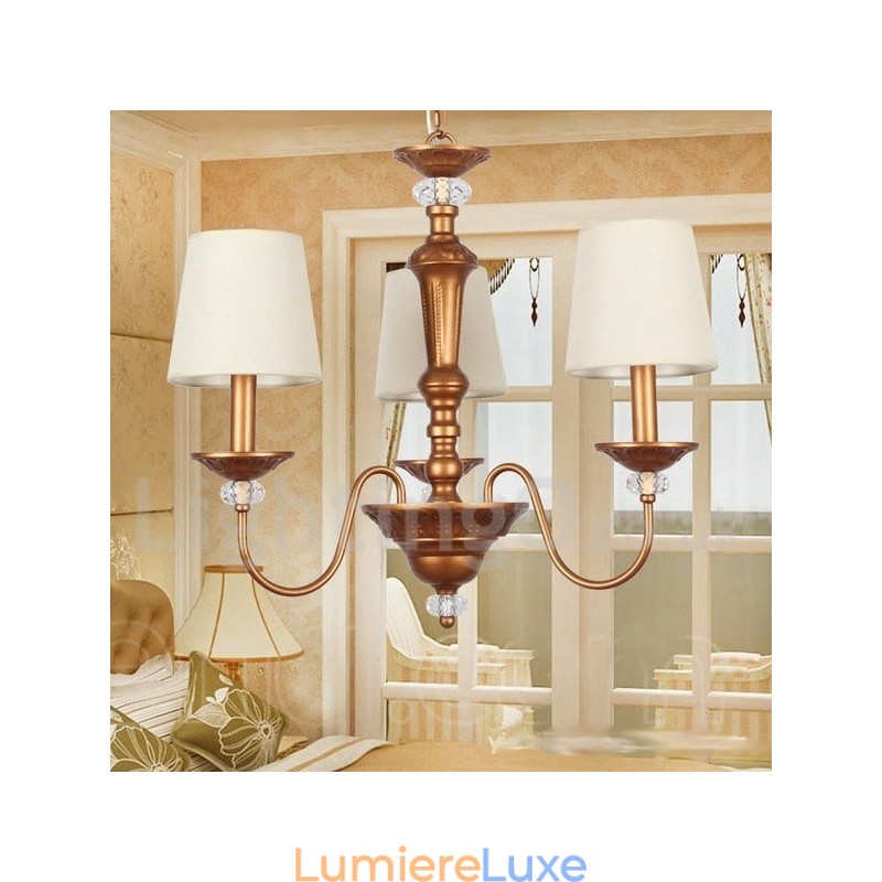 Lustre rétro à 3 lumières de style bougie