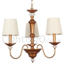 Lustre rétro à 3 lumières de style bougie