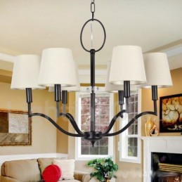Lustre contemporain moderne à 6 lumières de style bougie