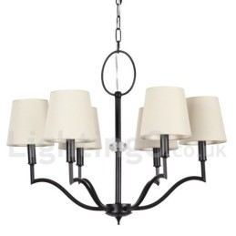 Lustre contemporain moderne à 6 lumières de style bougie