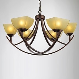 Lustre 6 lumières traditionnel classique vintage en métal