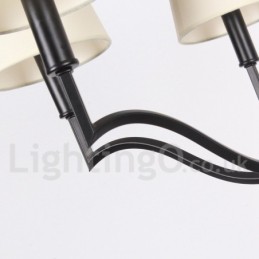 Lustre contemporain moderne à 6 lumières de style bougie