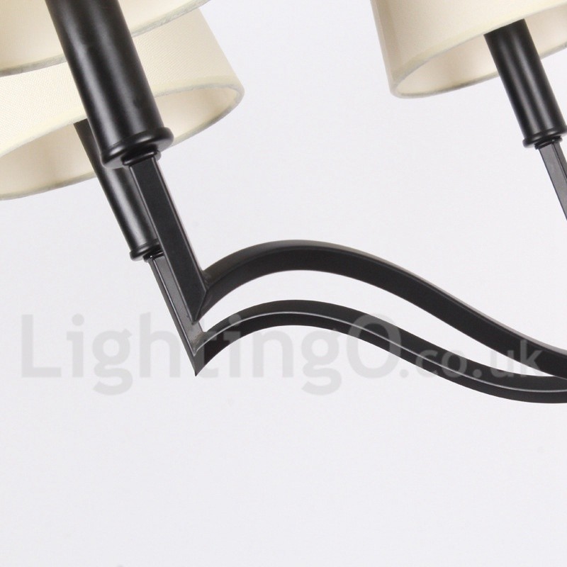 Lustre contemporain moderne à 6 lumières de style bougie