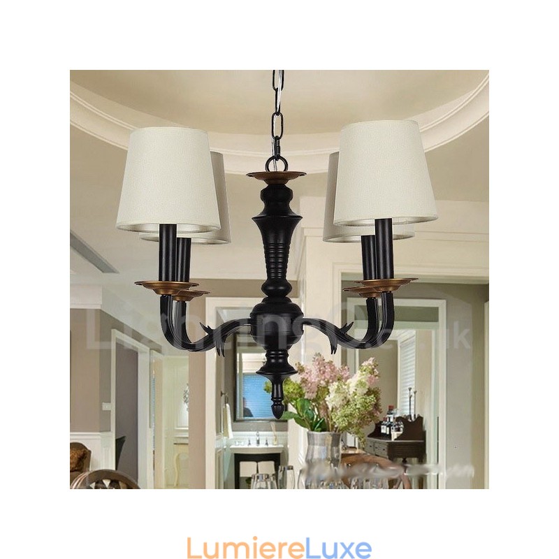 Lustre rétro à 4 lumières de style bougie