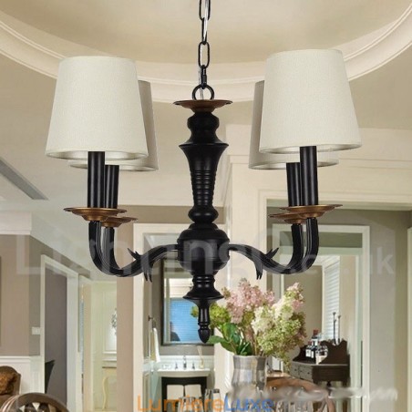 Lustre rétro à 4 lumières de style bougie