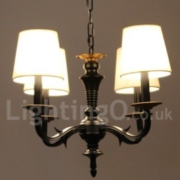 Lustre rétro à 4 lumières de style bougie