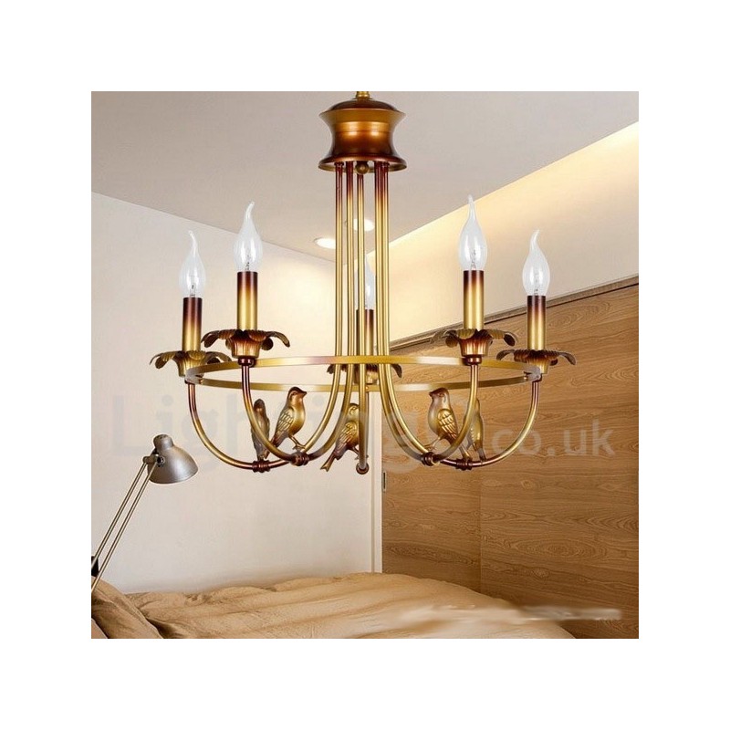 Lustre rétro à 5 lumières de style bougie