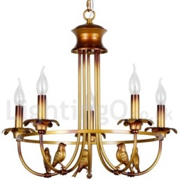 Lustre rétro à 5 lumières de style bougie