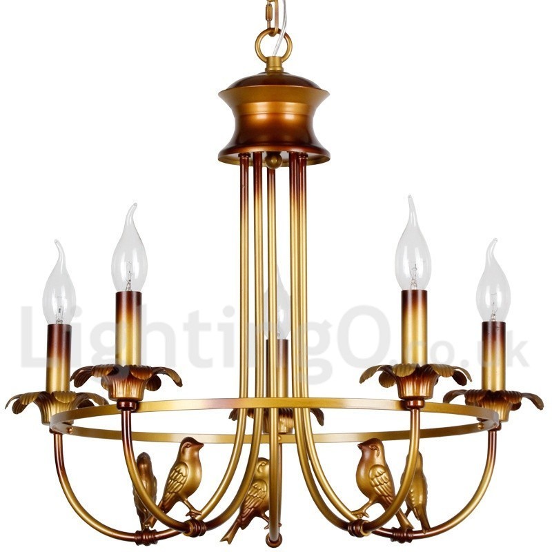 Lustre rétro à 5 lumières de style bougie