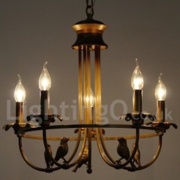 Lustre rétro à 5 lumières de style bougie
