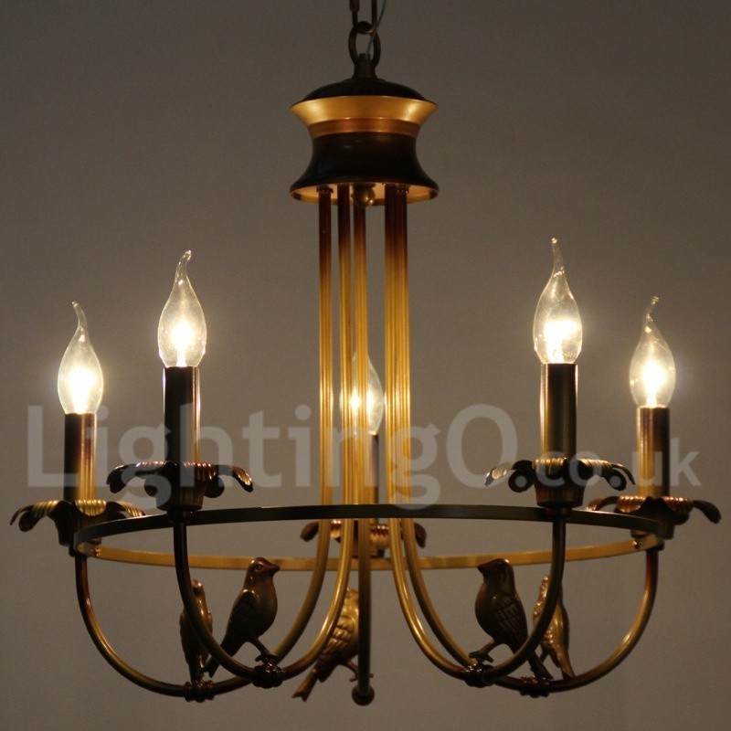 Lustre rétro à 5 lumières de style bougie