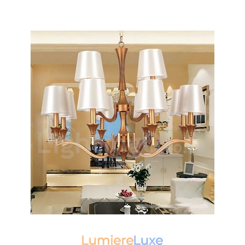 Lustre méditerranéen à 12 lumières de style bougie