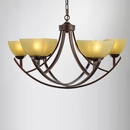 Lustre 6 lumières traditionnel classique vintage en métal