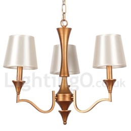 Lustre à 3 lumières de style méditerranéen en forme de bougie