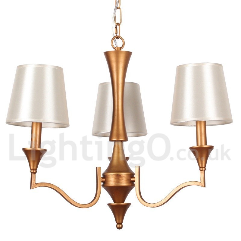 Lustre à 3 lumières de style méditerranéen en forme de bougie