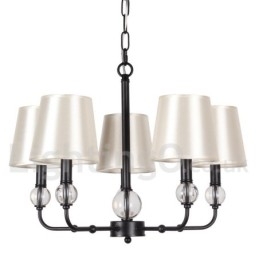 Lustre rustique rétro noir contemporain à 5 lumières de style bougie