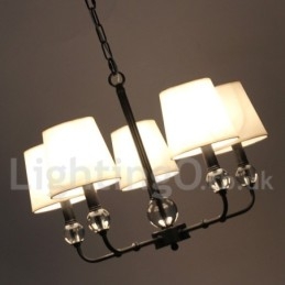 Lustre rustique rétro noir contemporain à 5 lumières de style bougie