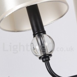 Lustre rustique rétro noir contemporain à 5 lumières de style bougie
