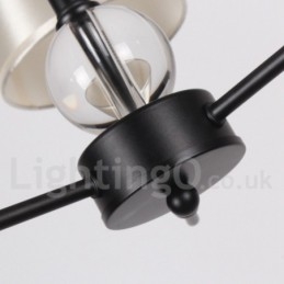 Lustre rustique rétro noir contemporain à 5 lumières de style bougie