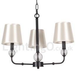 Lustre contemporain noir rétro à 3 lumières de style bougie