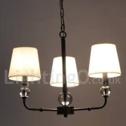 Lustre contemporain noir rétro à 3 lumières de style bougie