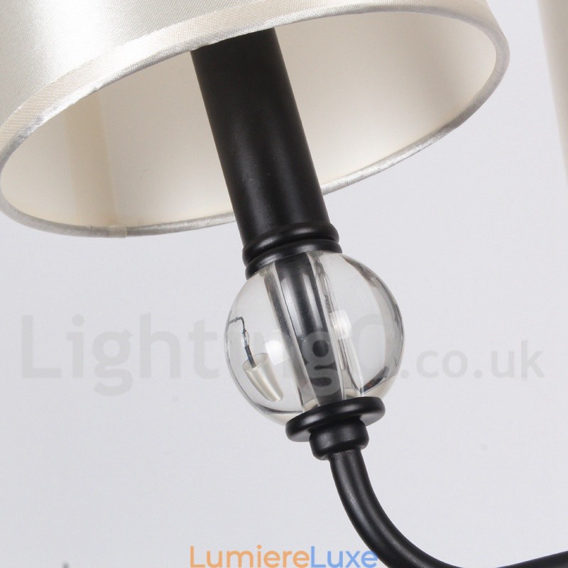 Lustre contemporain noir rétro à 3 lumières de style bougie