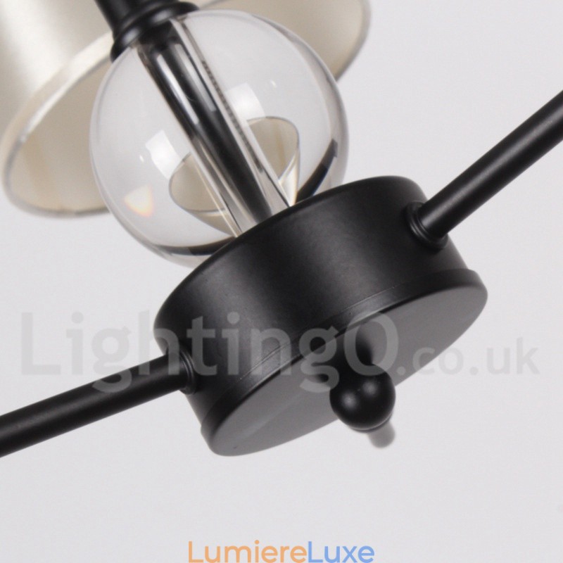 Lustre contemporain noir rétro à 3 lumières de style bougie