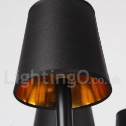 Lustre rétro noir à 12 lumières de style bougie
