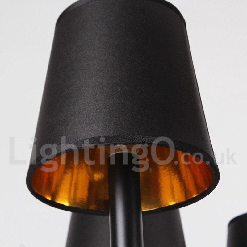 Lustre rétro noir à 12 lumières de style bougie