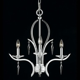 Lustre en cristal à 3 lumières en forme de bougie, couleur violet