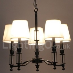 Lustre noir à 5 lumières et 2 niveaux, style rétro contemporain, style bougie