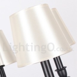 Lustre noir à 5 lumières et 2 niveaux, style rétro contemporain, style bougie
