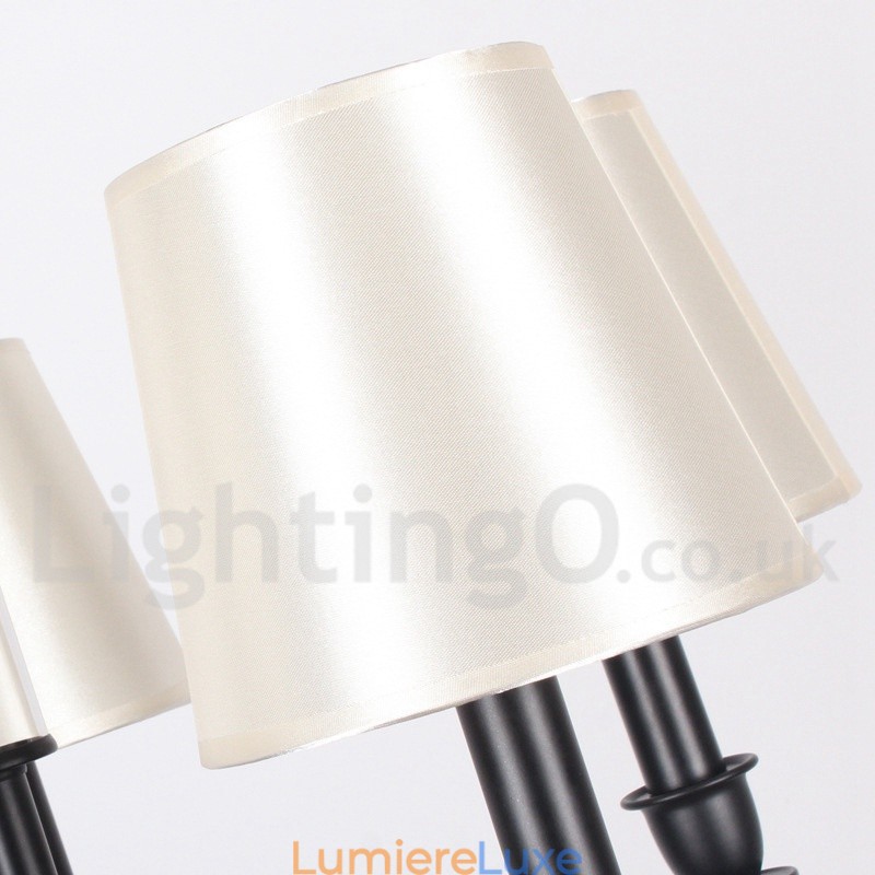 Lustre noir à 5 lumières et 2 niveaux, style rétro contemporain, style bougie