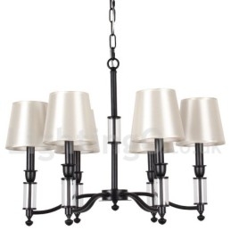 Lustre noir rétro contemporain à 6 lumières de style bougie