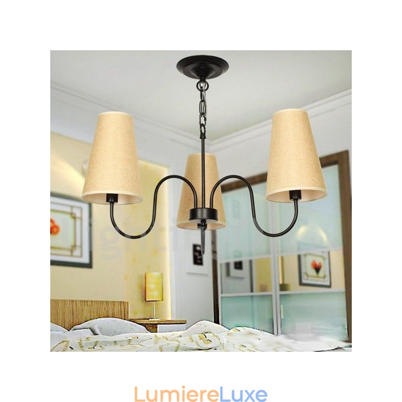 Lustre rétro méditerranéen à 3 lumières style bougie