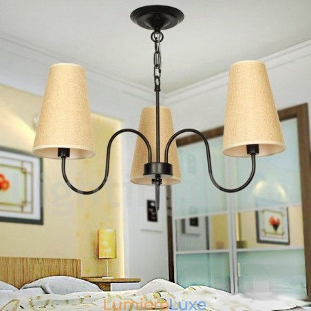 Lustre rétro méditerranéen à 3 lumières style bougie
