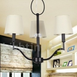 Lustre contemporain moderne à 3 lumières de style bougie