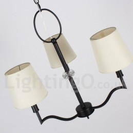 Lustre contemporain moderne à 3 lumières de style bougie