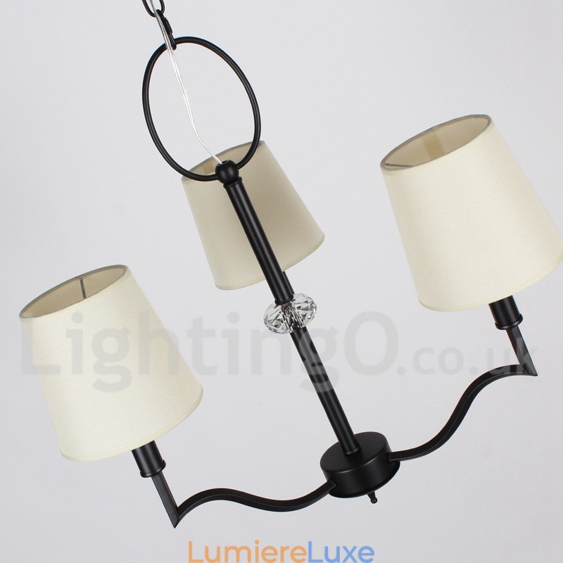 Lustre contemporain moderne à 3 lumières de style bougie