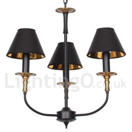Lustre rétro contemporain à 3 lumières de style bougie