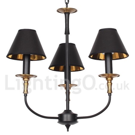 Lustre rétro contemporain à 3 lumières de style bougie