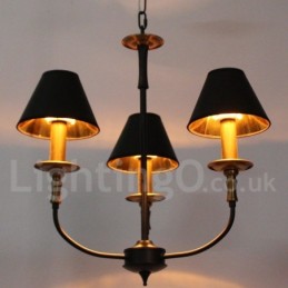 Lustre rétro contemporain à 3 lumières de style bougie